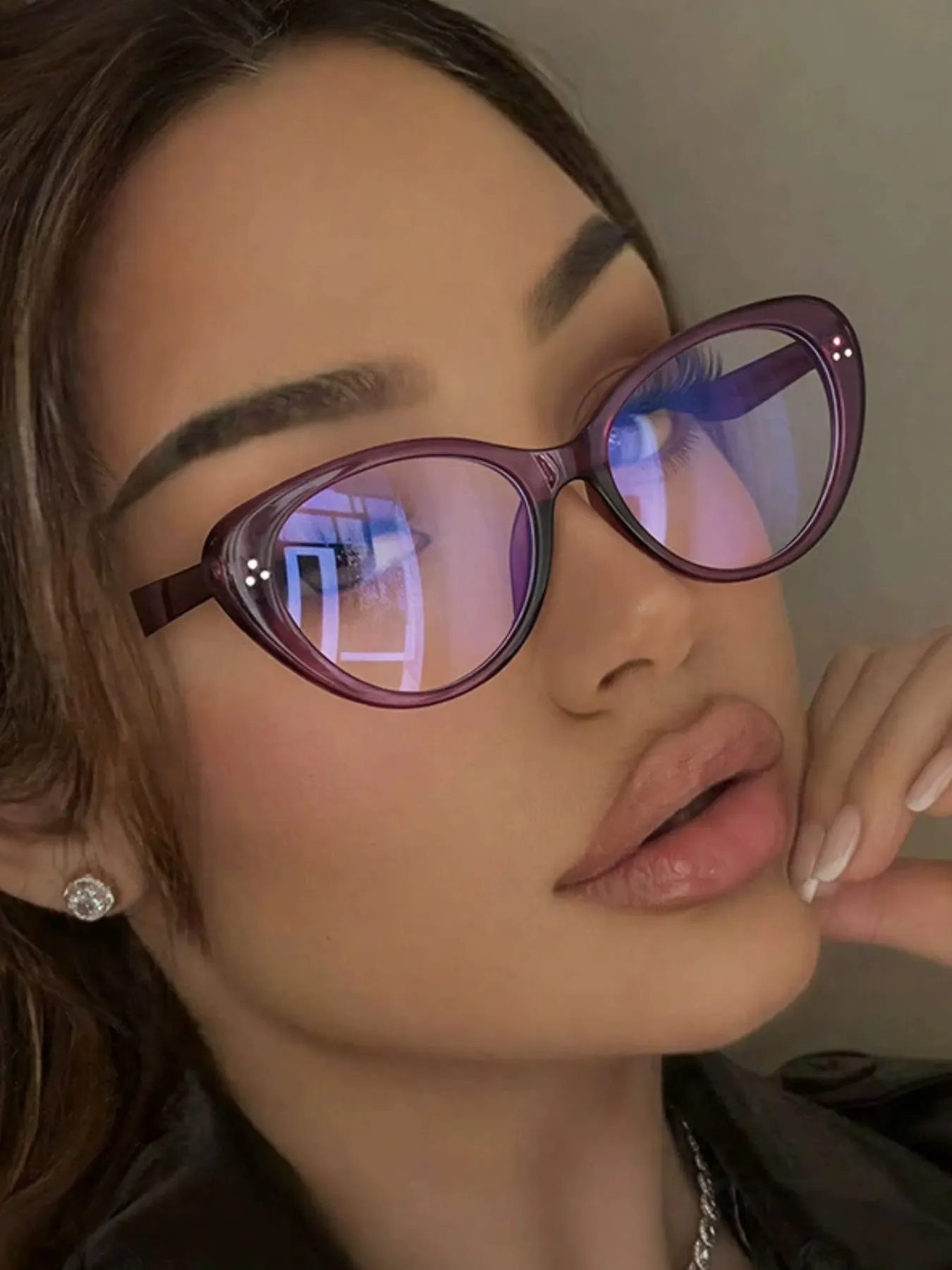 Cat-Eye Sunglasses - Deep Purple