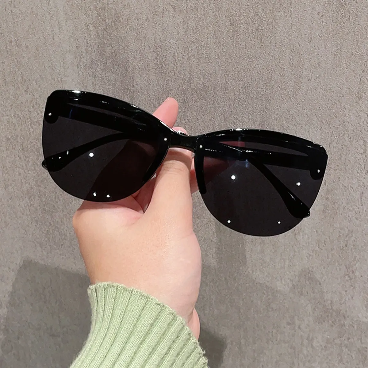 UV Protection Half-Rim Sunglasses - Style A