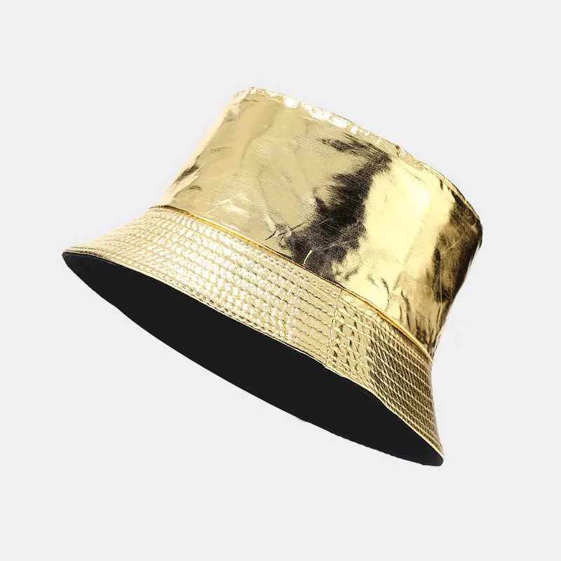 Wide Brim Bucket Hat - Gold