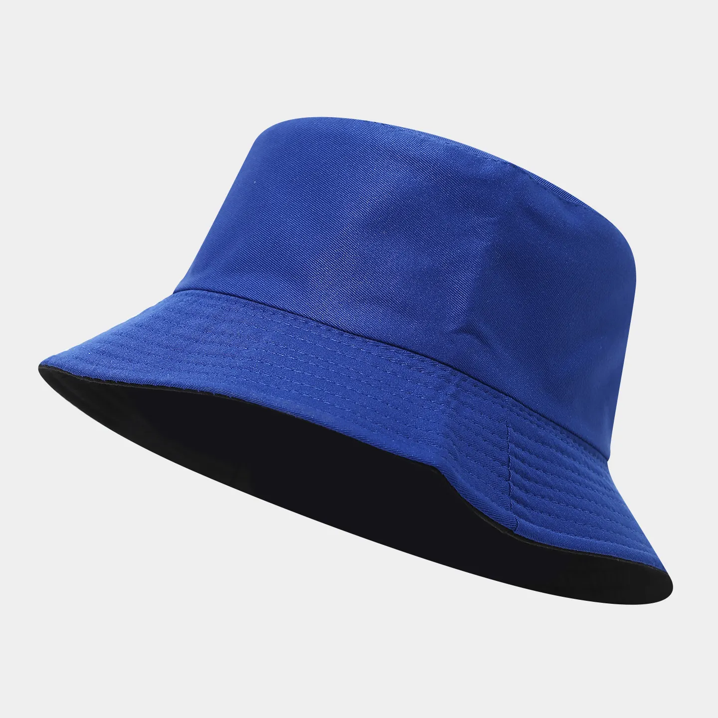 Wide Brim Bucket Hat - Dark Blue