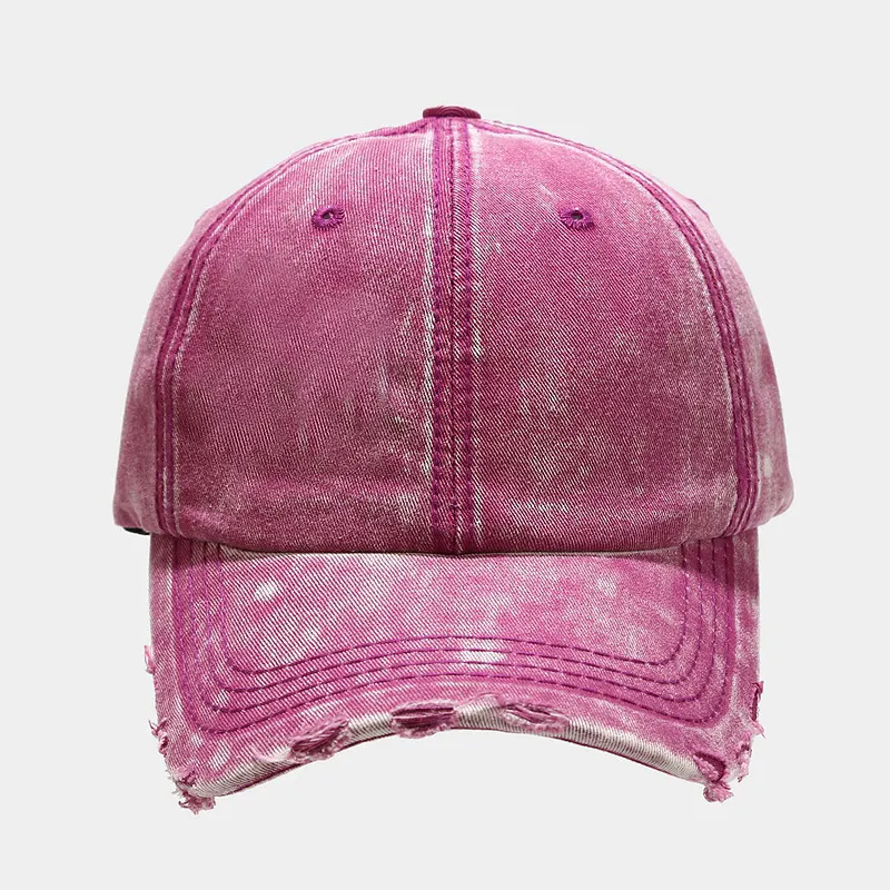 Vintage Distressed Washed Baseball Cap - Rose Red