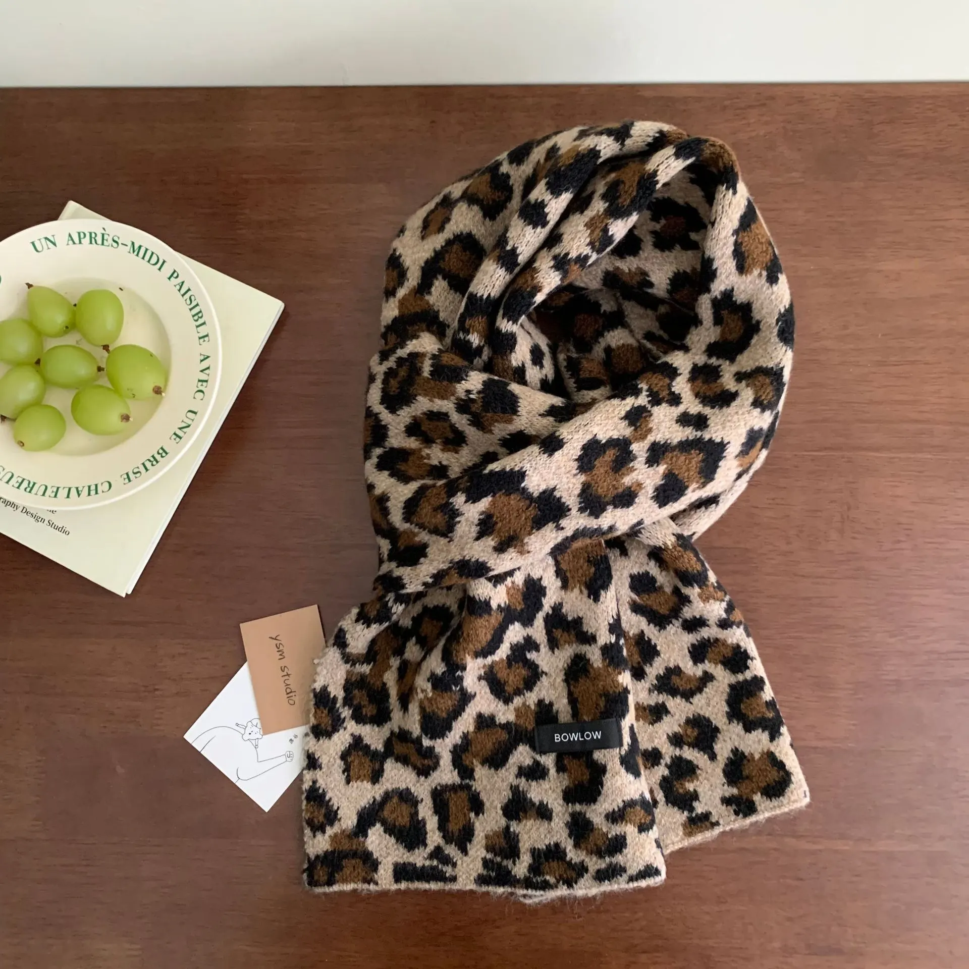 Animal Print Plush Winter Scarf - Style B