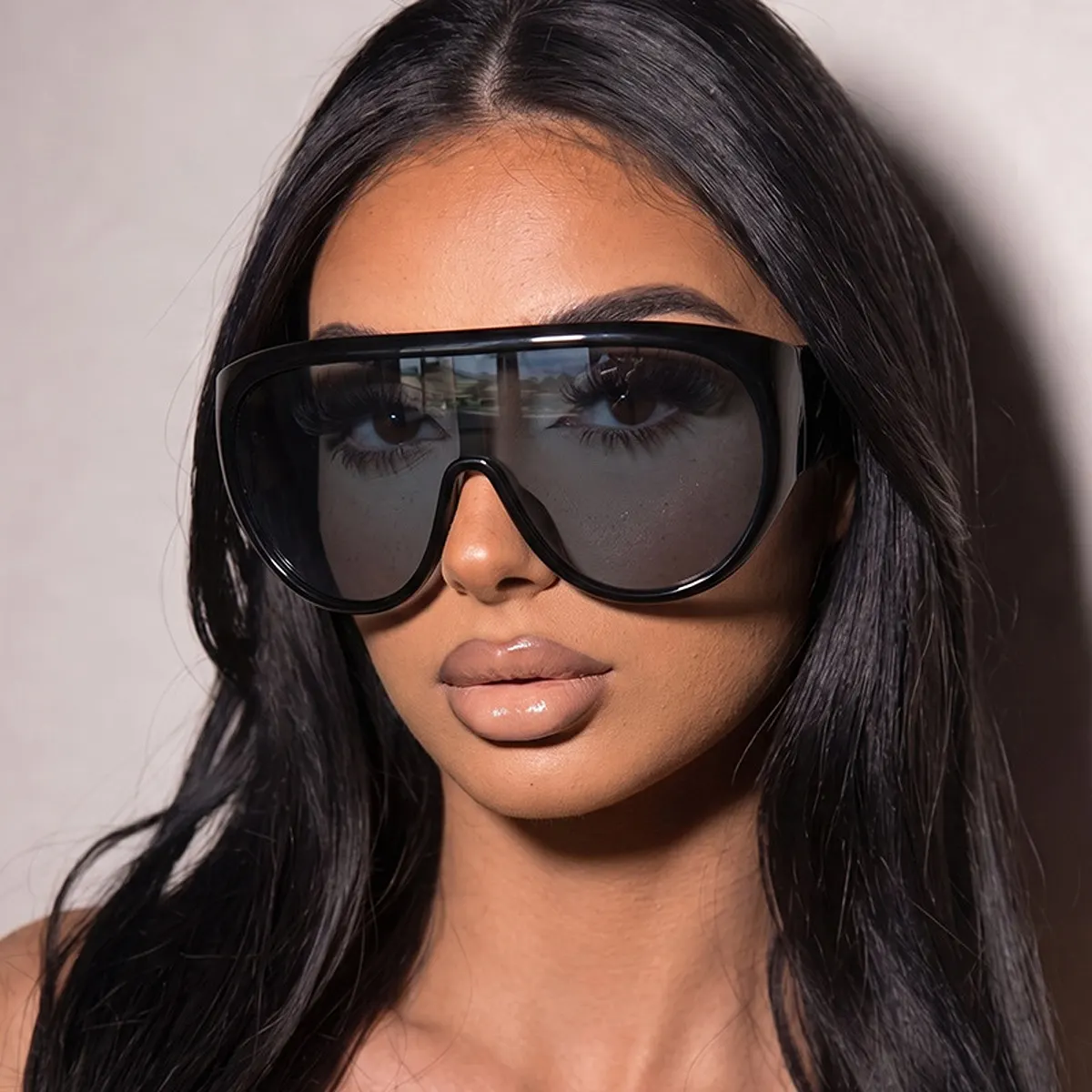 Oversized Tinted Lenses Sunglasses - Black