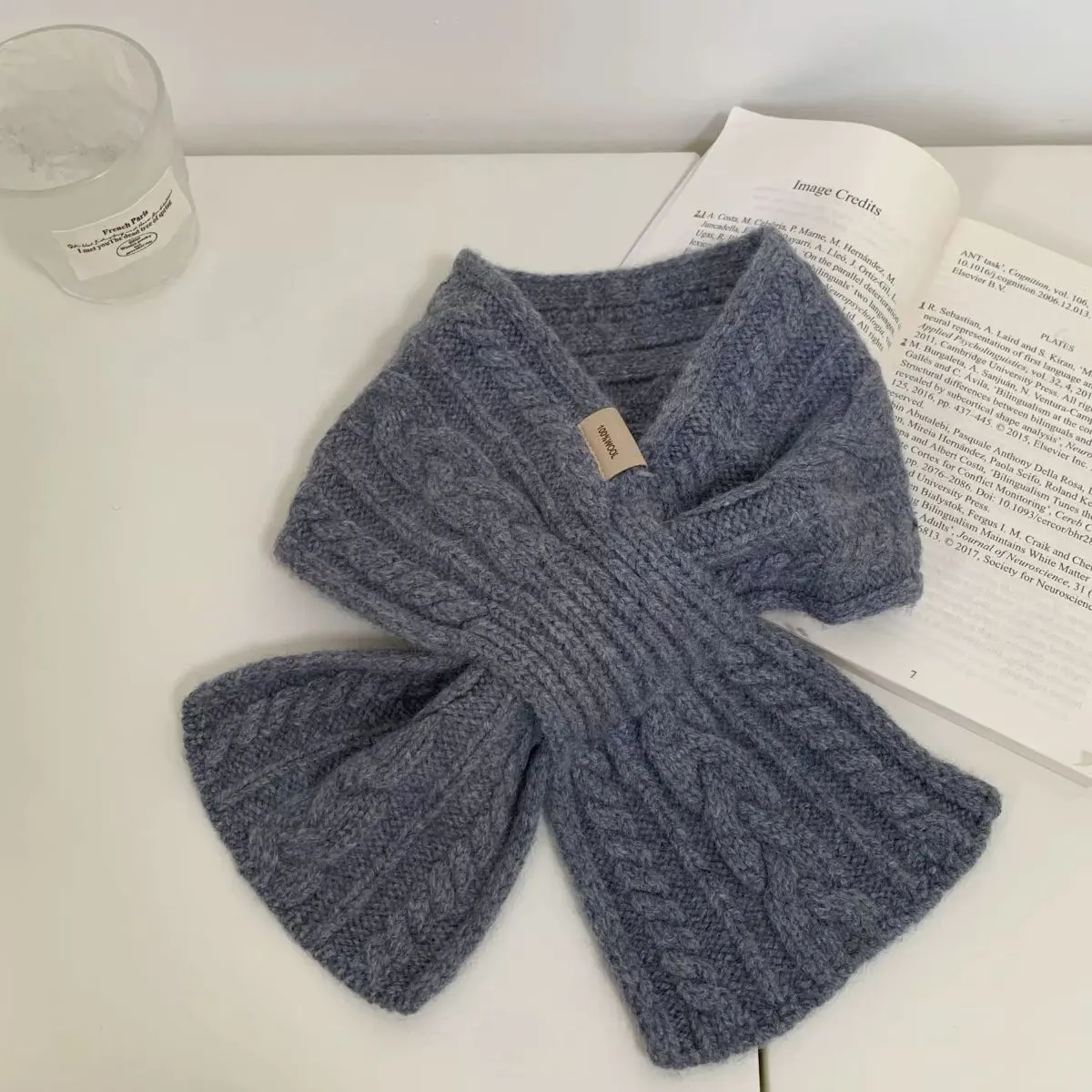 Cozy Cable Knit Scarf - Gray