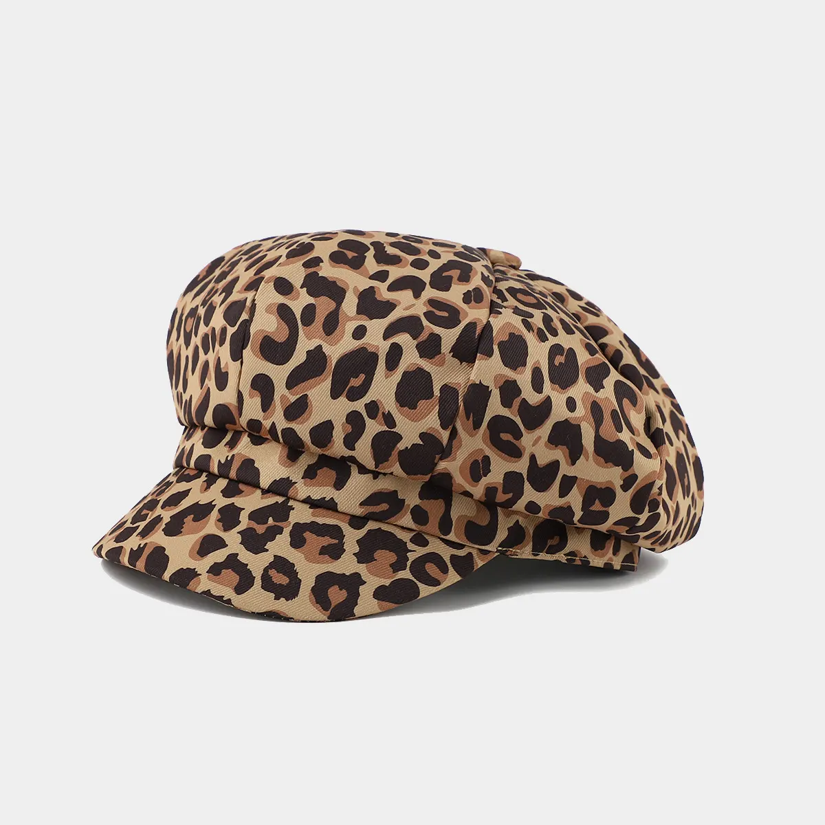 Animal Print Newsboy Hat - Leopard