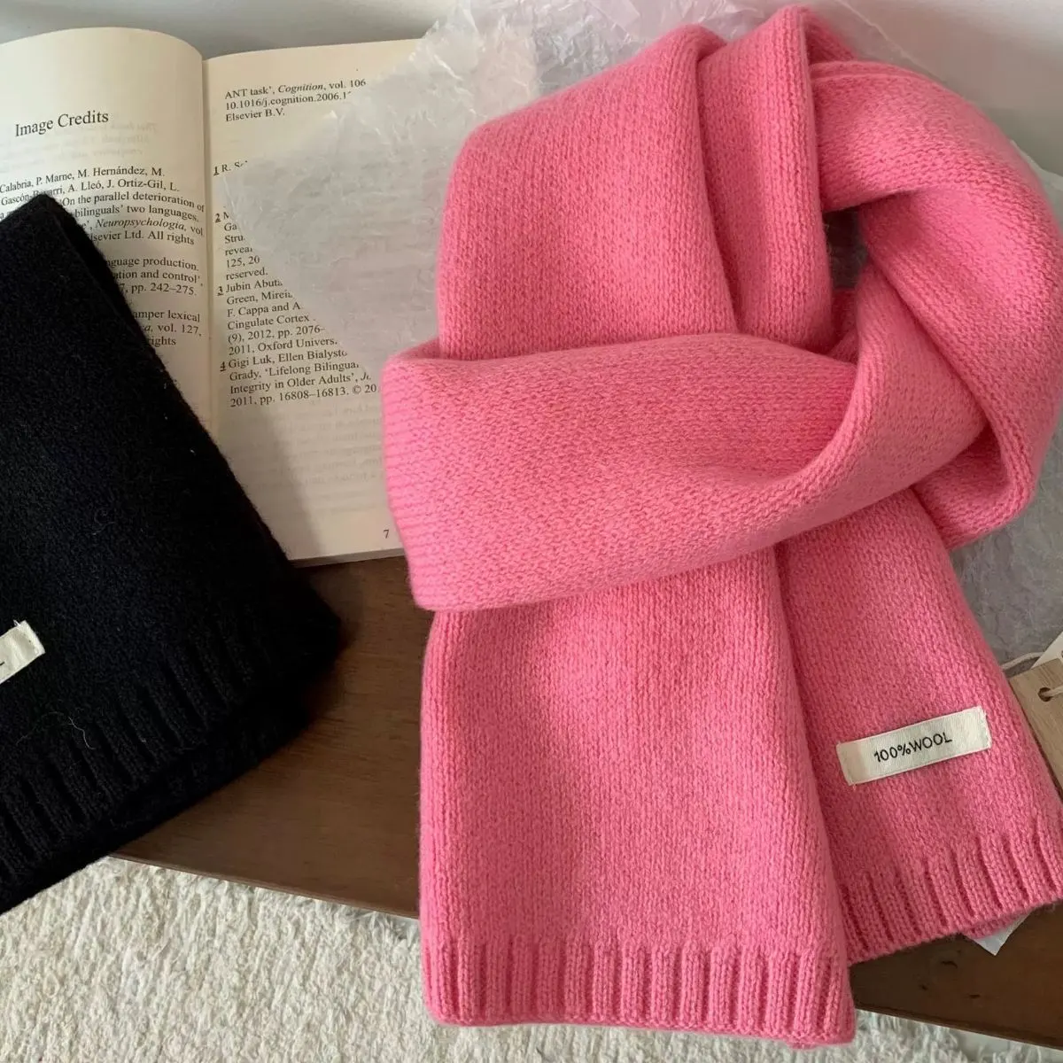 Warm Knitted Scarf - Pink