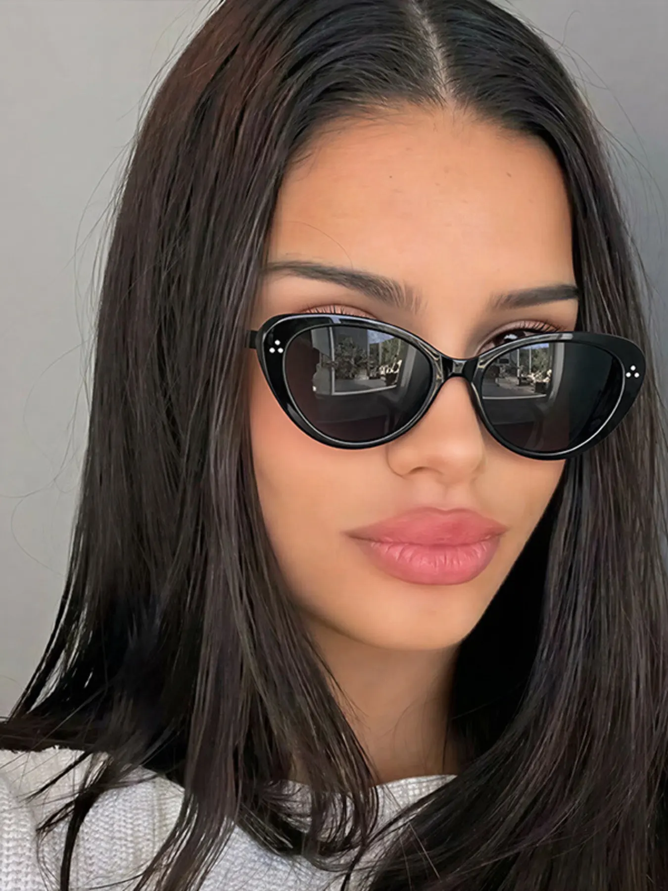 Cat-Eye Sunglasses - Black