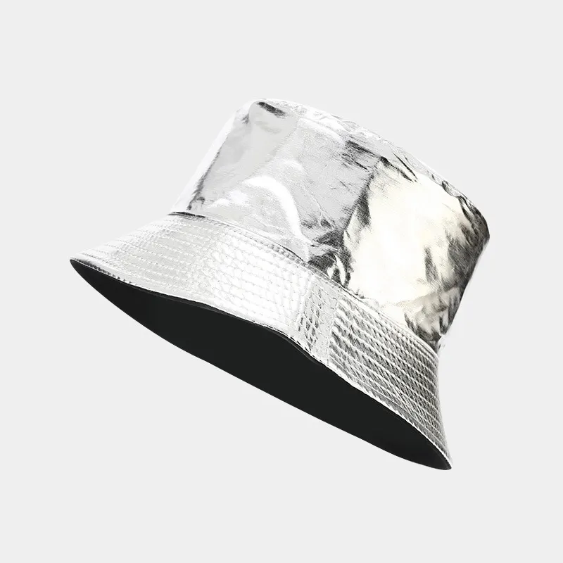 Wide Brim Bucket Hat - Silver