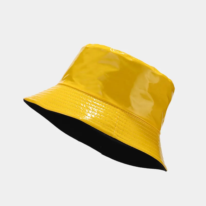 Wide Brim Bucket Hat - Yellow