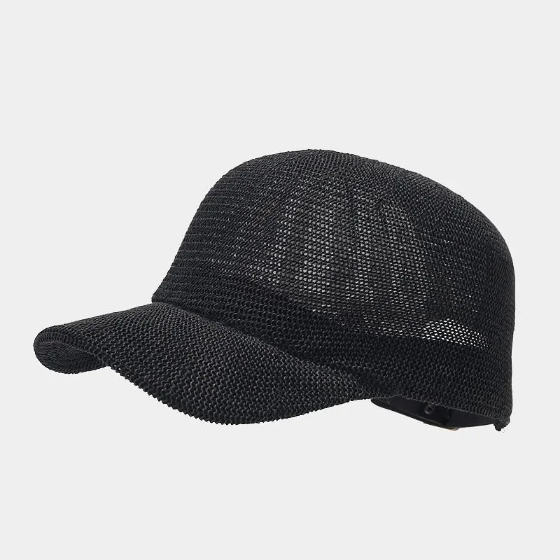 Breathable Mesh Baseball Cap - Black