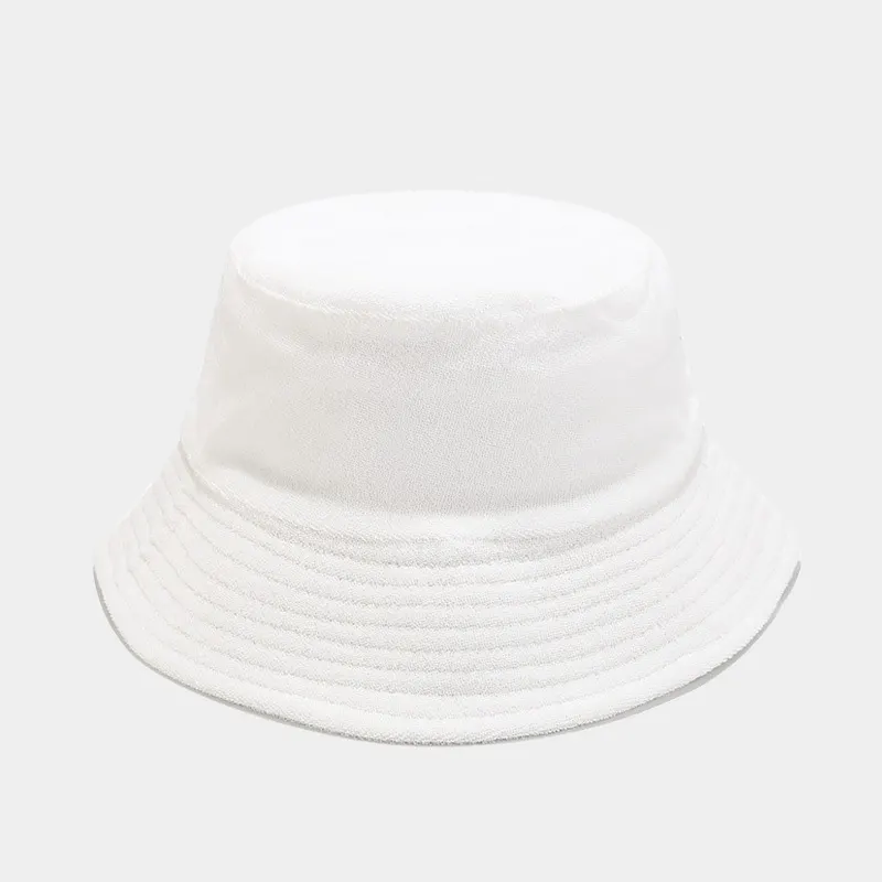 Wide Brim Bucket Hat - White
