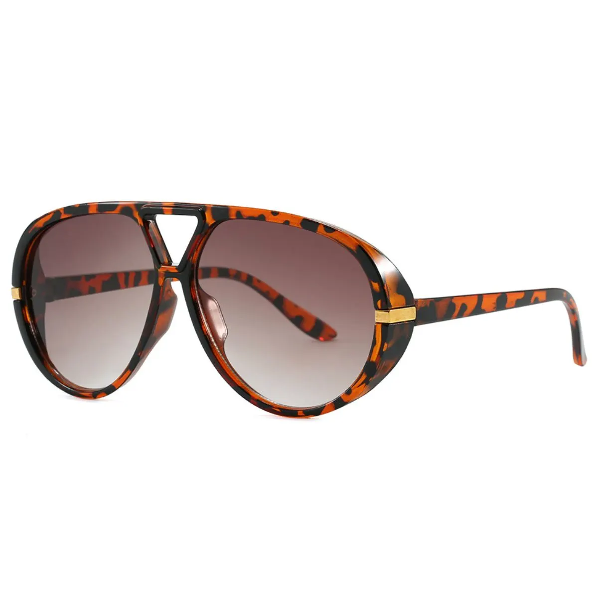 Tinted Lenses Oversized Sunglasses - Tan