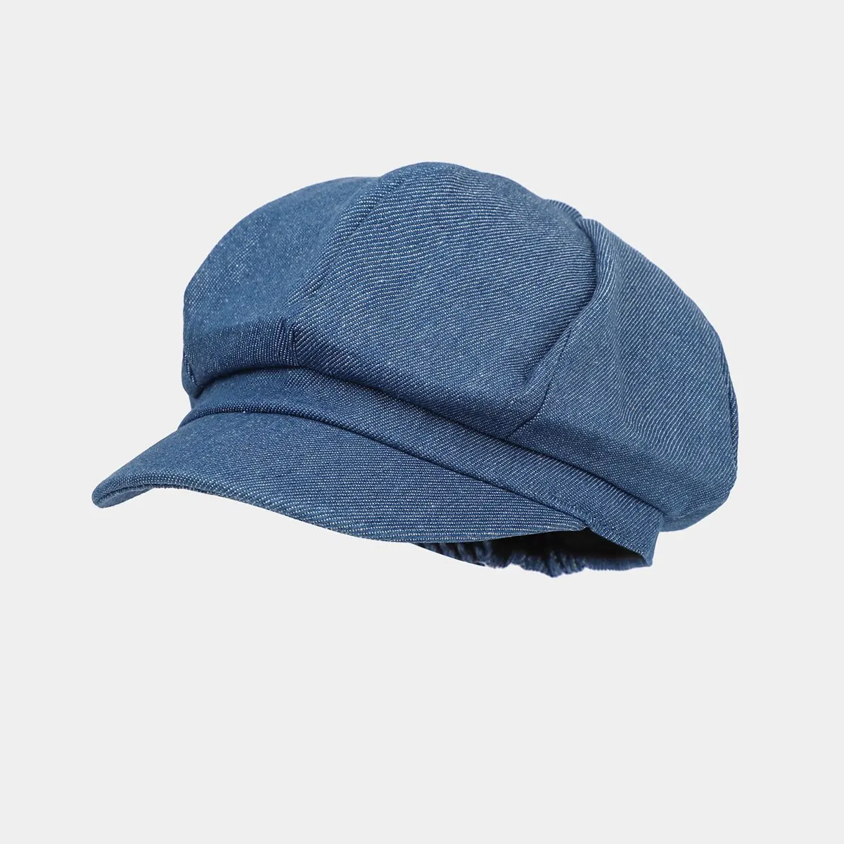Vintage Style Denim Newsboy Hat - Dark Blue
