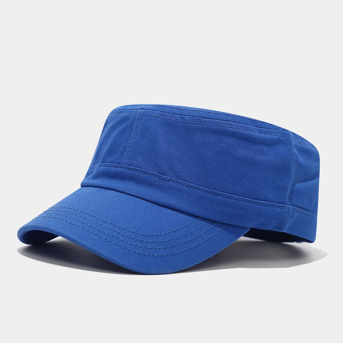 Solid Color Military Style Cadet Hat - Blue