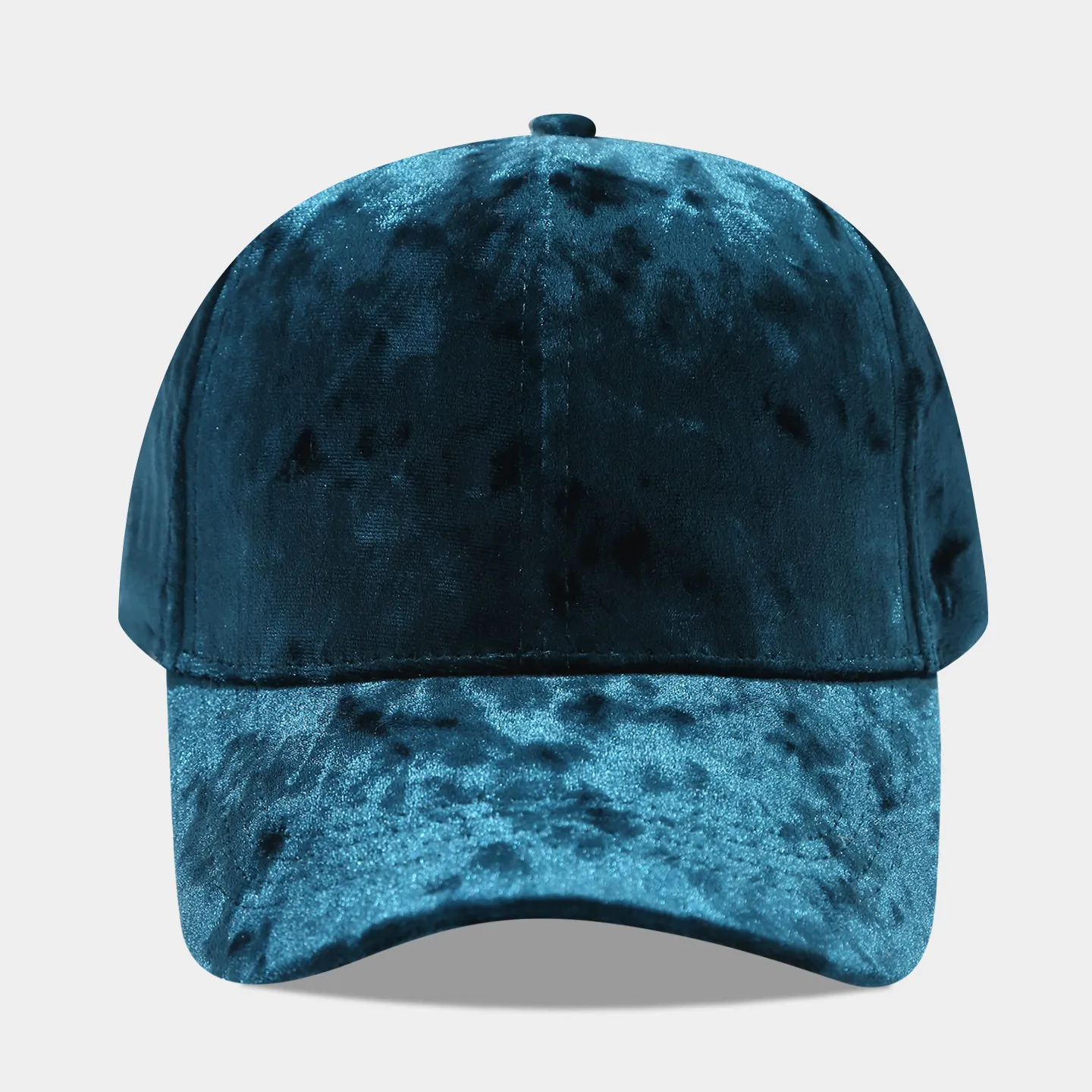 Velvet Adjustable Baseball Cap - Peacock Green