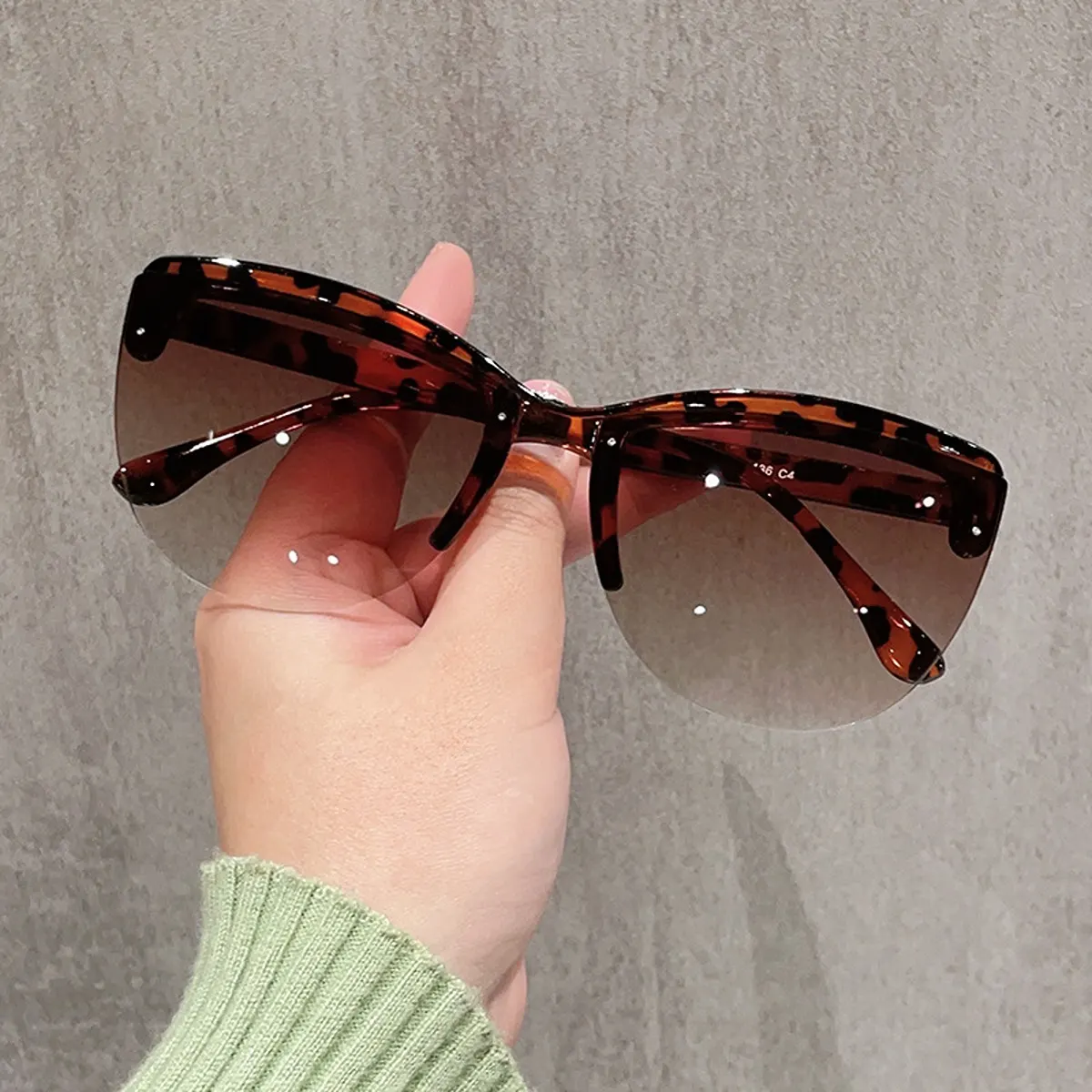 UV Protection Half-Rim Sunglasses - Style B
