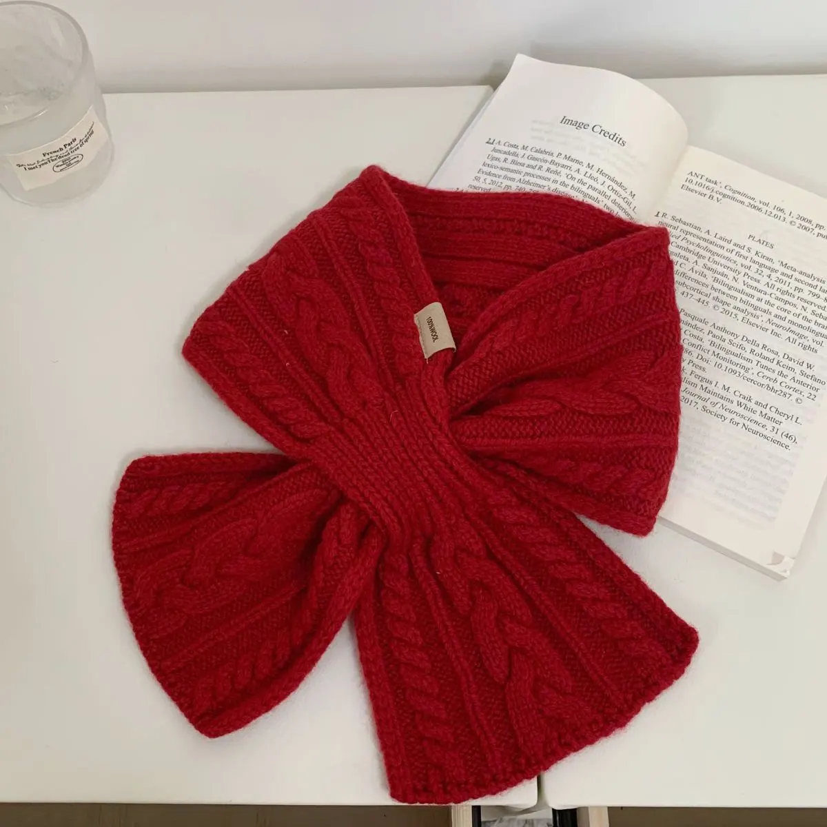 Cozy Cable Knit Scarf - Red