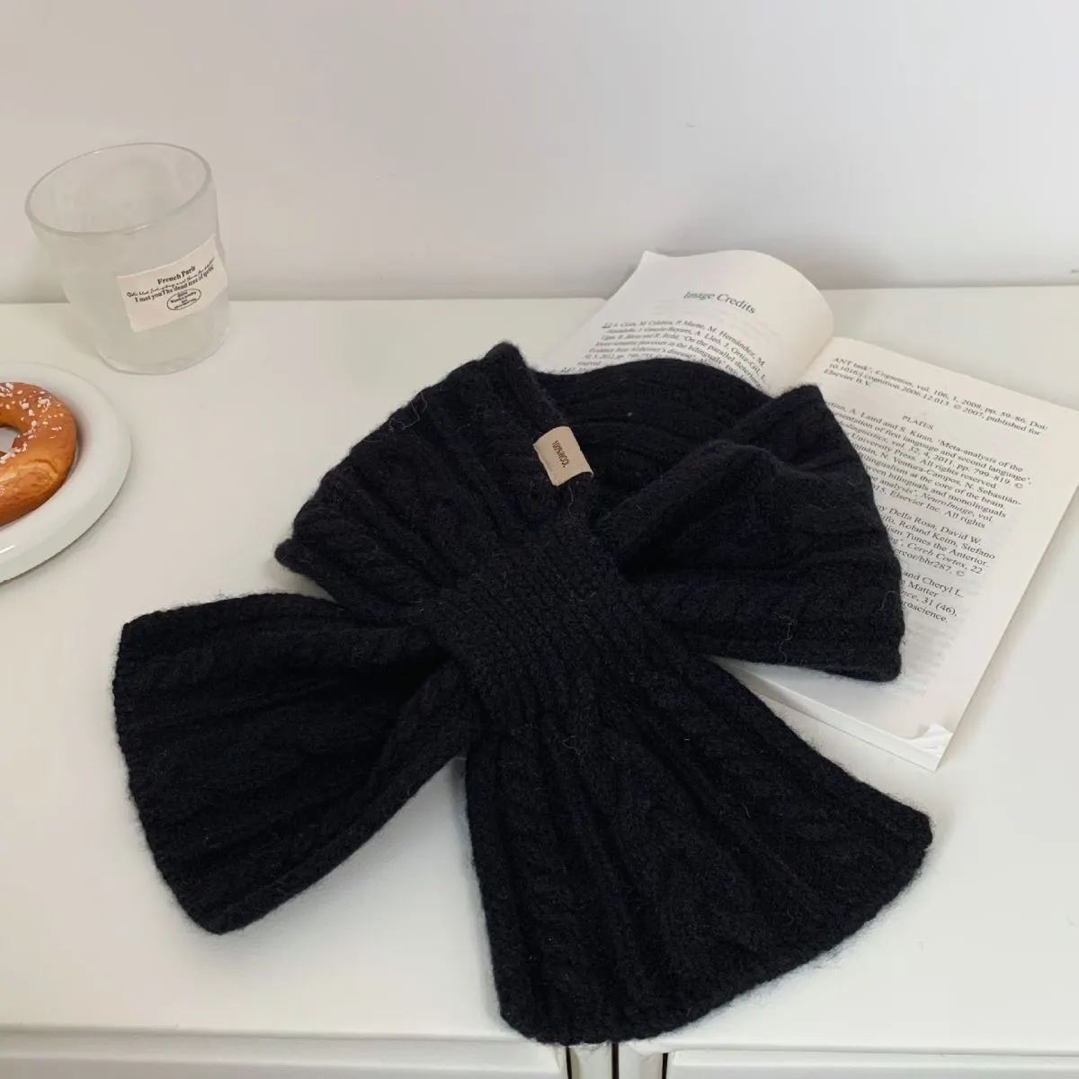 Cozy Cable Knit Scarf - Black