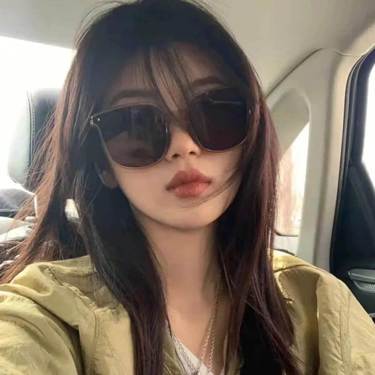 Oversized Foldable Sunglasses - Caramel