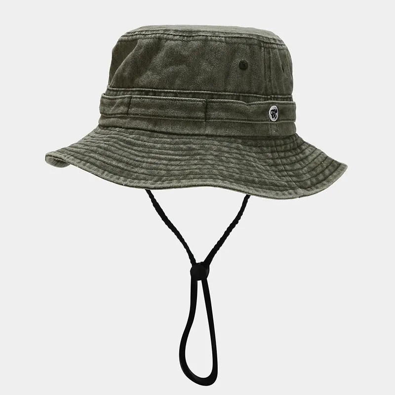 Wide Brim Bucket Hat - Army Green