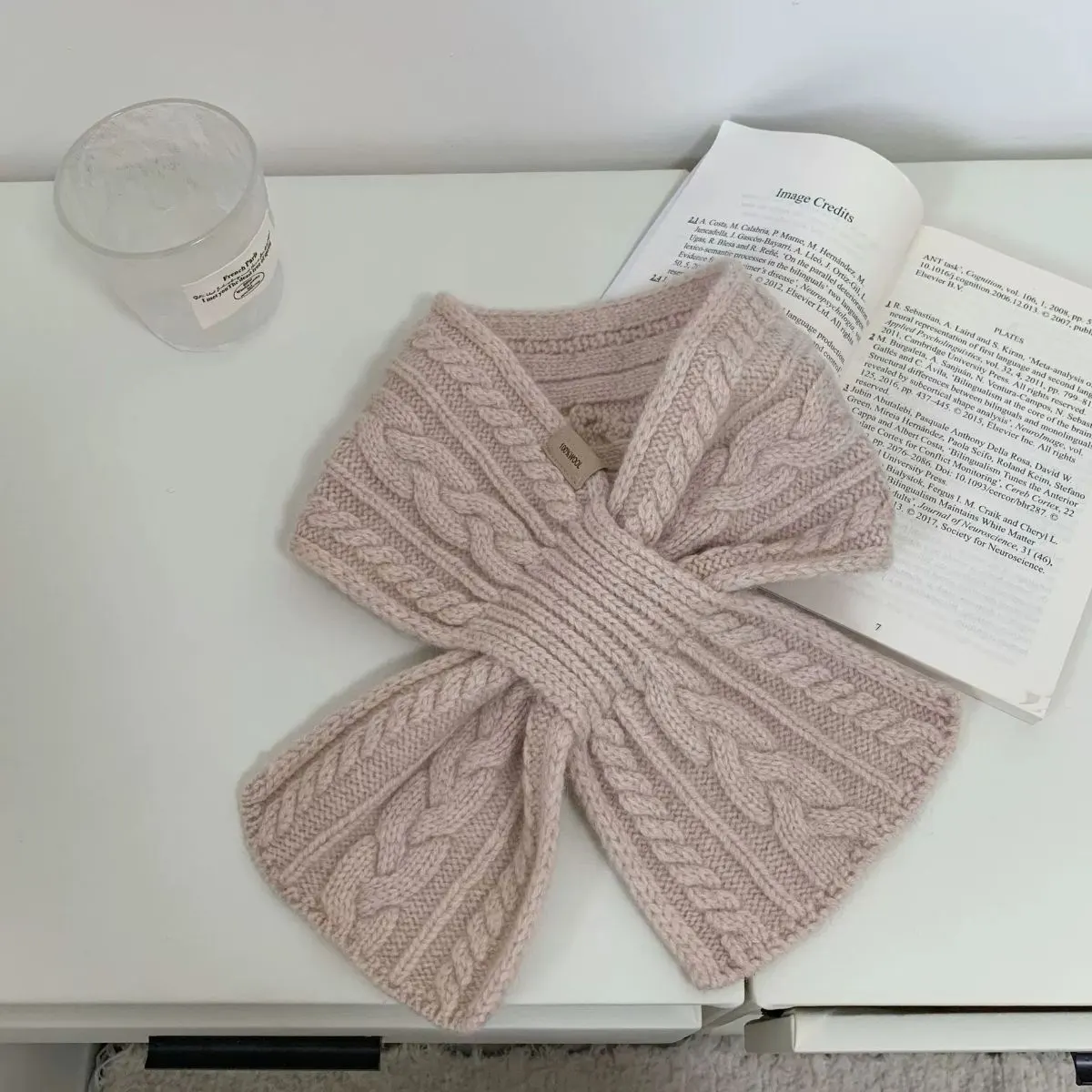 Cozy Cable Knit Scarf - Beige