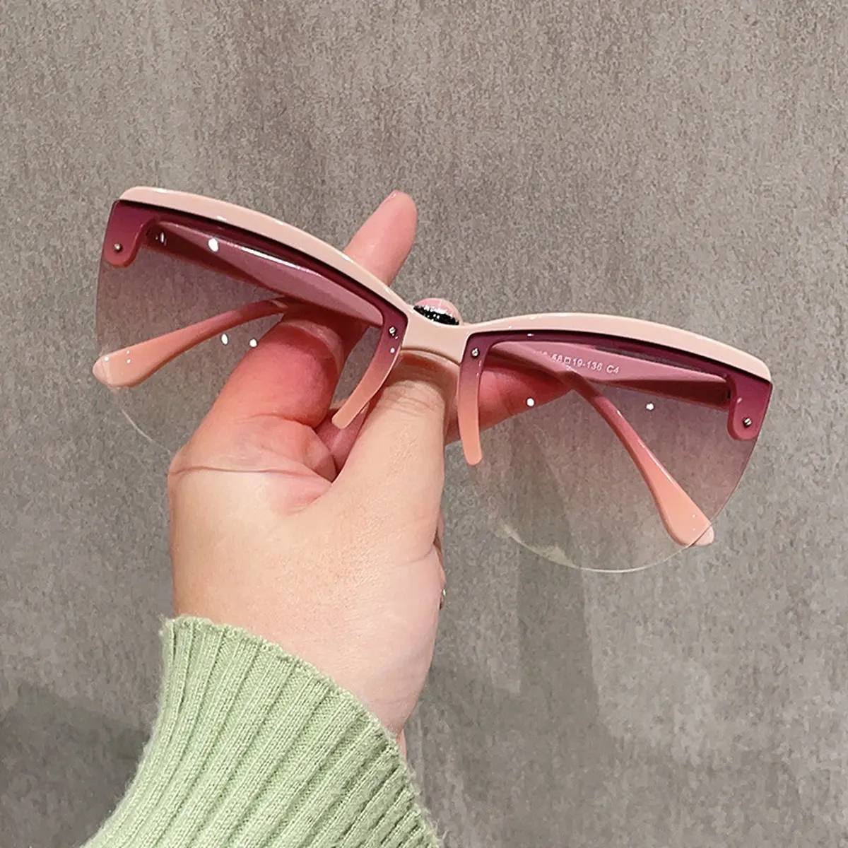 UV Protection Half-Rim Sunglasses - Style C