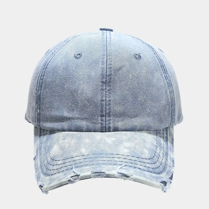 Vintage Distressed Washed Baseball Cap - Denim Blue