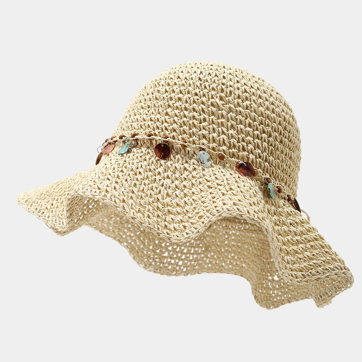 Straw Woven Sun Hat - Beige