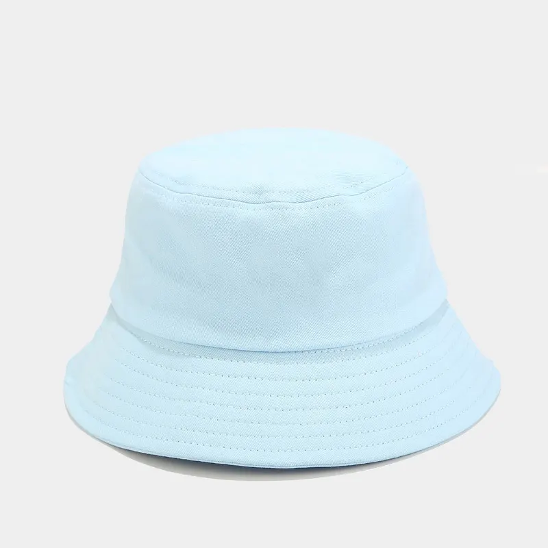 Wide Brim Bucket Hat - Light Blue